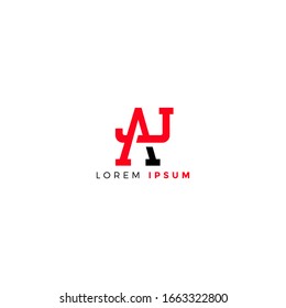 Elementos de plantilla de diseño del logotipo AJ de carta monográfica para grupo de empresas
