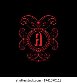 Monograma Una letra alfabeto boda primera mano dibujada. Plantilla de logotipo de lujo en vectores para restaurante, realeza, Boutique, Cafe, Hotel, Heraldic, Joyería, Moda y otras ilustraciones vectoriales