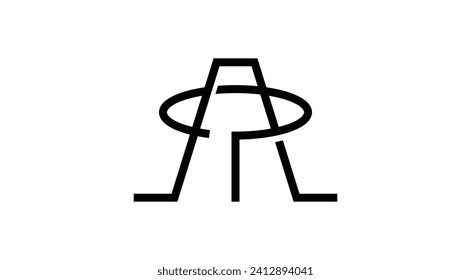 Monogram Letter AP Logo Design. Schwarz-Weiß-Logo. Für Firmenlogos geeignet. Vorlage für flaches Vectorlogo