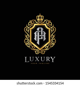 monogram letter AP or PA luxury royal crown logo vector