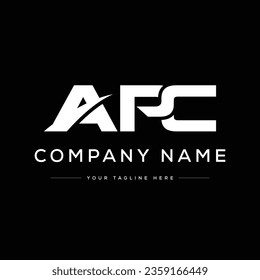 Monogram Letter APC Logo Design. Black and White Logo. Usable for Business Logos. Flat Vector Logo Design Template