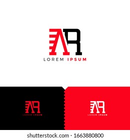 Elementos de plantilla de diseño del logotipo de carta monográfica AR para grupo de empresas