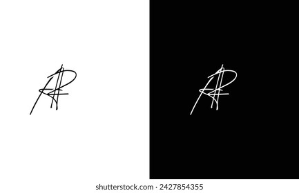 Monogram Letter AR Logo Design. Black and White Logo. Usable for Business Logos. Flat Vector Logo Design Template