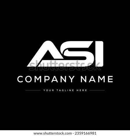Monogram Letter ASI Logo Design. Black and White Logo. Usable for Business Logos. Flat Vector Logo Design Template