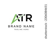 Monogram Letter ATR Logo Design. Black and White Logo. Usable for Business Logos. Flat Vector Logo Design Template