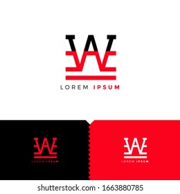 Monogram Letter AW logo design template elements for Company Group
