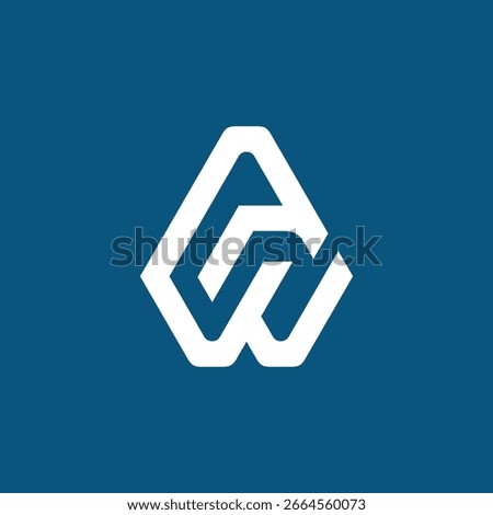 Monogram Letter A AW Logo Design Vector Template