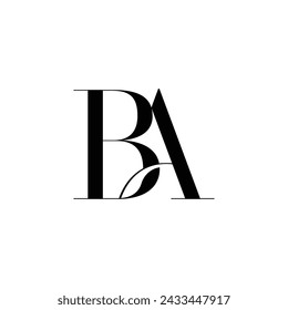 Monogram letter B and A. Great for beauty spa business logo