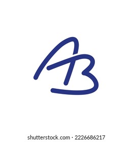 The monogram is the letter A and B. Elegant and outline.