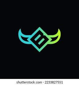 The monogram is the letter B and hornet. Elegant and outline.