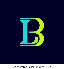 The monogram is the letter B and L. Elegant and outline.