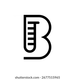 Monogram of the letter B and lab. Abstract, outline and elegant.