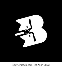 Monogram of the letter B and lab. Abstract, outline and elegant.