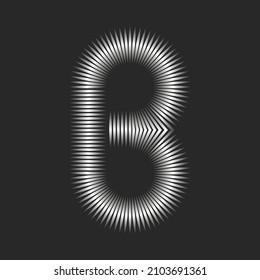 Monograma B logotipo monograma creativo, líneas normales metálicas, diseño de marca tipográfica.