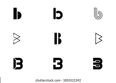 Monogram Letter B Logo Design Templates Stock Vector (Royalty Free ...