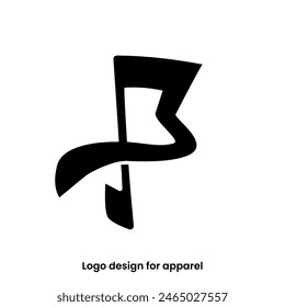 Monogramm Buchstabe B Logo Design. Buchstabe BP Logo für Bekleidungsmarken. B Logo Design für Bekleidung brand. Buchstabe B Bekleidung Logo Design Vorlage.
