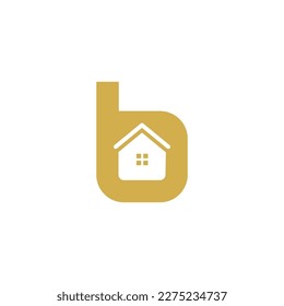 Monogram letter B with real estate logo design vector