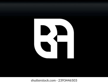 Monogram Letter BA Logo Design vector template