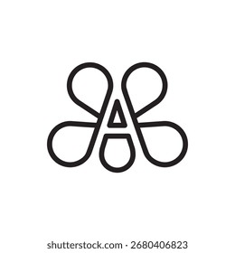 Monogram of the letter A and balloon. Abstract, outline and elegant.
