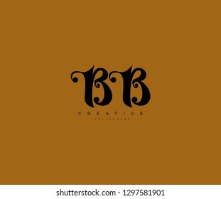 Monogram Letter BB Elegant Unique Beauty Logo Design
