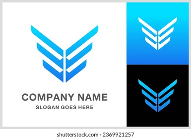 Monogram Letter BE Wings Business Company Stock Vector Logo Design Template