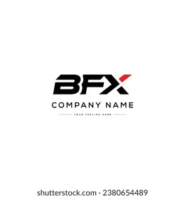 Monogram Letter BFX Logo Design. Black and White Logo. Usable for Business Logos. Flat Vector Logo Design Template