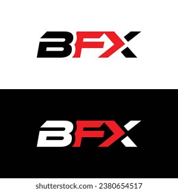 Monogram Letter BFX Logo Design. Black and White Logo. Usable for Business Logos. Flat Vector Logo Design Template