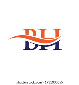 Monogram letter BH logo design Vector. BH letter logo design with modern trendy