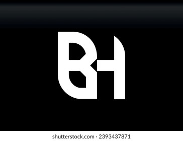 Monogram Letter BH Logo Design vector template