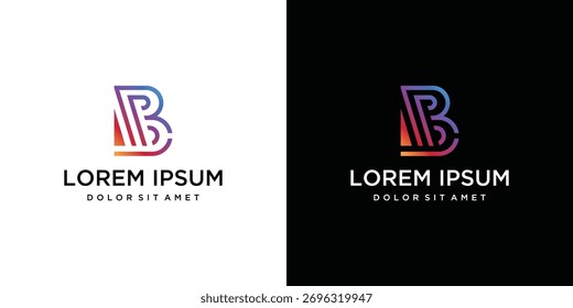 monograma letra BP logotipo é feito com linhas, um design para um negócio luxuoso, elegante e simples.