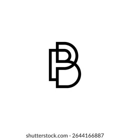 Monogram Letter BP Or PB logo design displays a sleek, modern, unique, and clean shape. Suitable for business, finance, and general companies