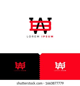 Monogram Letter BW logo design template elements for Company Group