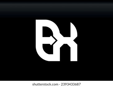 Monogram Letter BX Logo Design vector template.