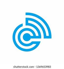 Monogram Letter C Circle Business Company Vector Logo Design