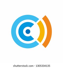 Monogram Letter C Circle Connection Business Company Vector Logo Design