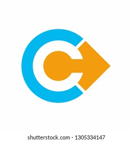 Monogram Letter C Circle Connection Business Company Vector Logo Design