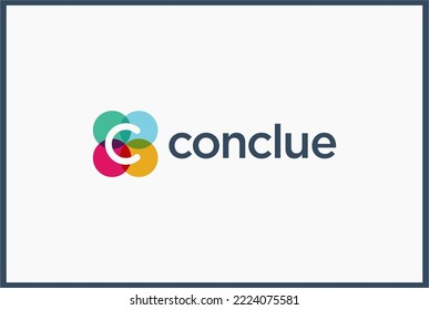 Monogram letter C with circle group logo design