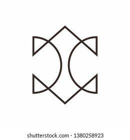 Monogram Letter C & D Geometric Circle Business Company Vector Logo Design