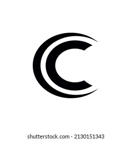 Monogram Letter C in ellipse shape