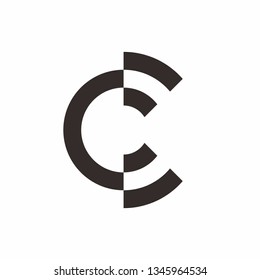 Monogram Letter C Geometric Circle Business Company Vector Logo Design