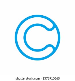 Monogram Letter C Geometric Circle Business Company Vector Logo Design