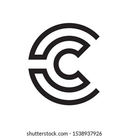 Monogram Letter C Geometric Circle Business Company Vector Logo Design
