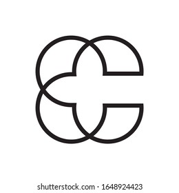 Monogram Letter C Geometric Circle Business Company Vector Logo Design