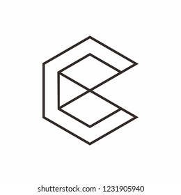 Monogram Letter C Geometric Square Cube Hexagon Architecture Construction Business Company Stock Vector Logo Design Template
