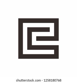 Monogram Letter C Geometric Square Business Company Vector Logo Design