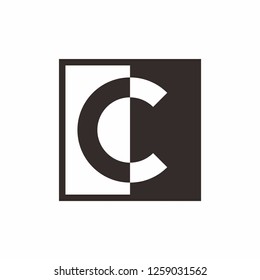 Monogram Letter C Geometric Square Business Company Vector Logo Design