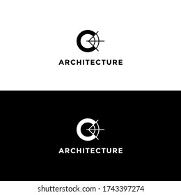 monogram letter c logo architecture , with a minimalist style
