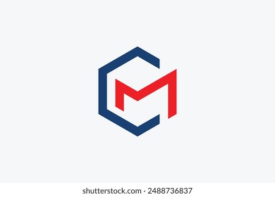 Monograma Letra C M Hexágono Logo, Simple Plantilla de diseño plano para la Tecnología, marca, negocio, Corporativa, identidad de la empresa Relacionado con inicial C y M.