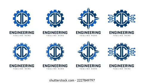 Letra monograma C sobre la marcha. Perfecto para logotipos de ingeniería, industriales, de construcción, automotores y tecnológicos.