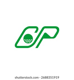 Monogram of the letter C and P united. Golf instrument, abstract, outline and elegant.